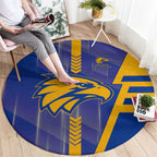 West Coast Eagles Round Carpet Modern Geometric Sports Graphic Style