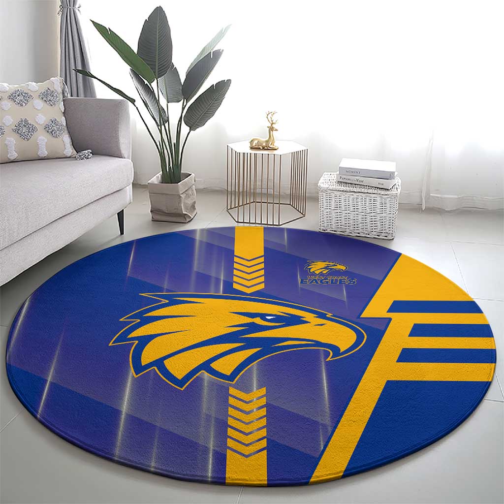 West Coast Eagles Round Carpet Modern Geometric Sports Graphic Style
