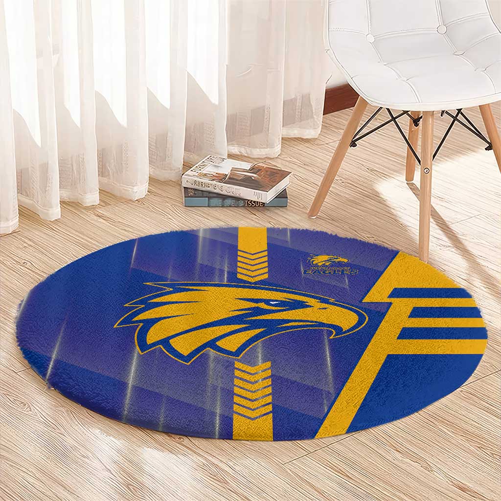 West Coast Eagles Round Carpet Modern Geometric Sports Graphic Style