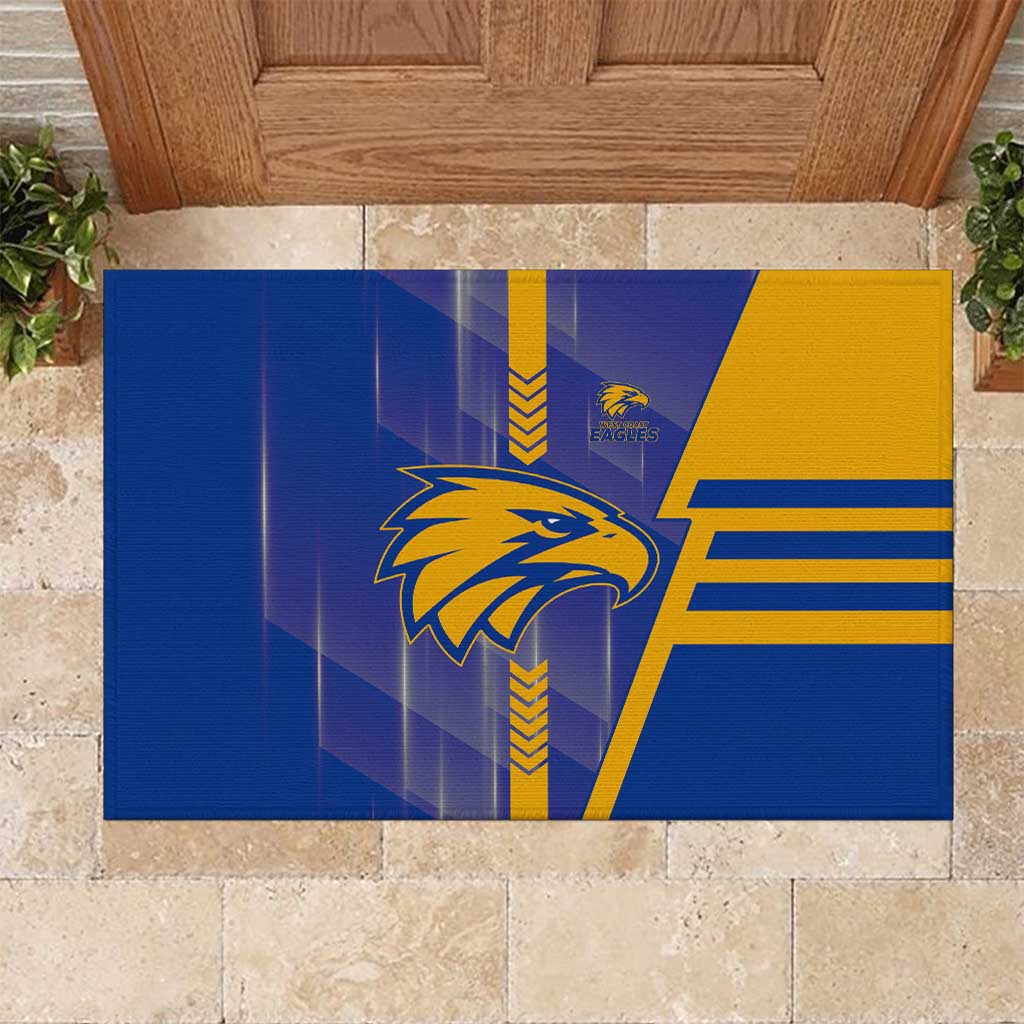 West Coast Eagles Rubber Doormat Modern Geometric Sports Graphic Style