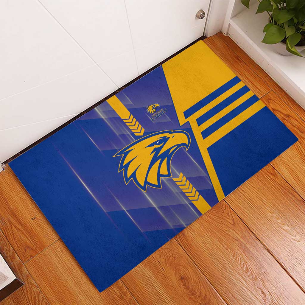 West Coast Eagles Rubber Doormat Modern Geometric Sports Graphic Style