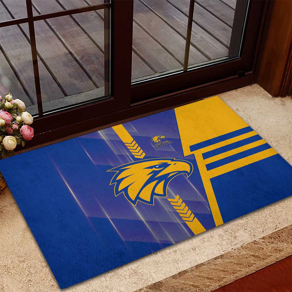 West Coast Eagles Rubber Doormat Modern Geometric Sports Graphic Style