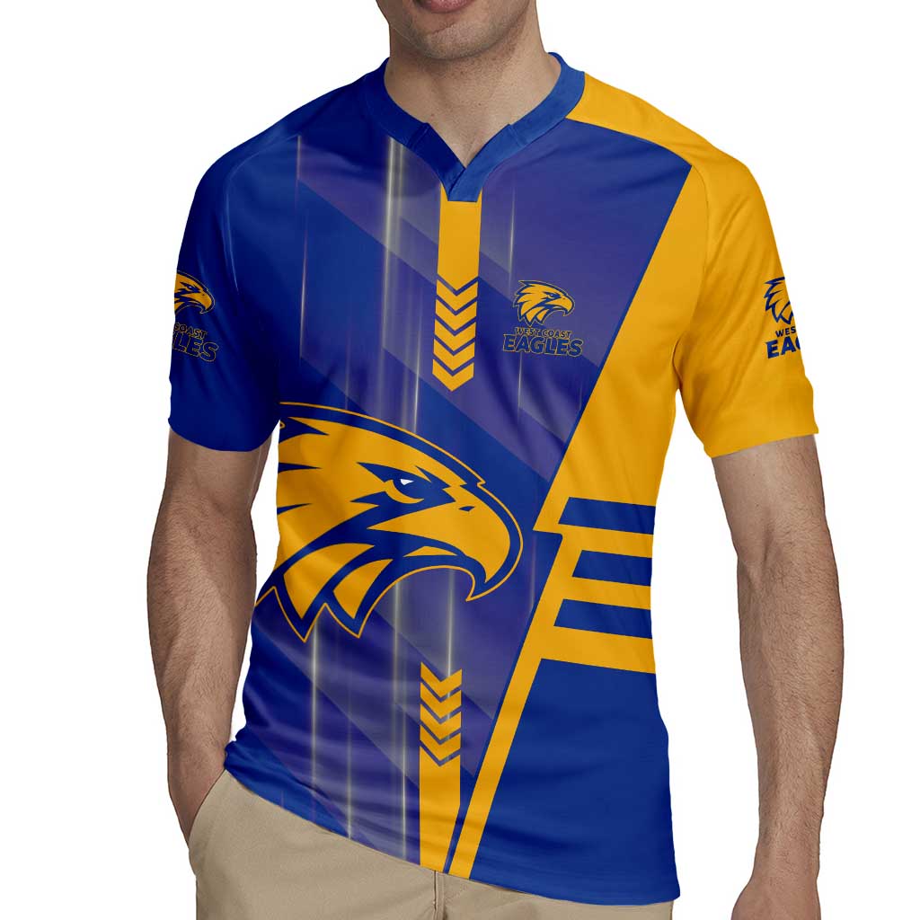 Personalized West Coast Eagles Rugby Jersey Modern Geometric Sports Graphic Style