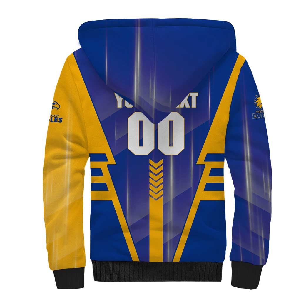 Personalized West Coast Eagles Sherpa Hoodie Modern Geometric Sports Graphic Style