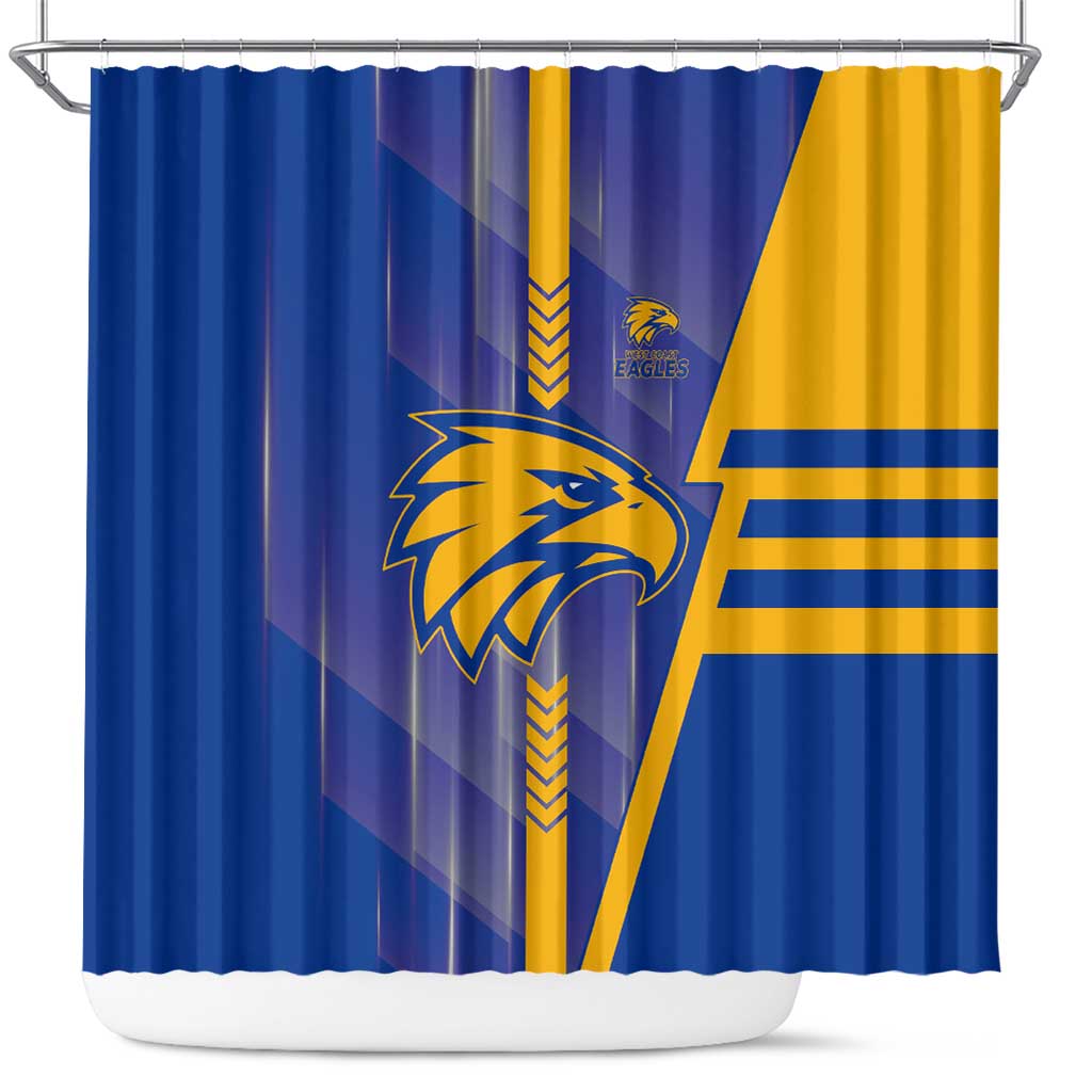 West Coast Eagles Shower Curtain Modern Geometric Sports Graphic Style