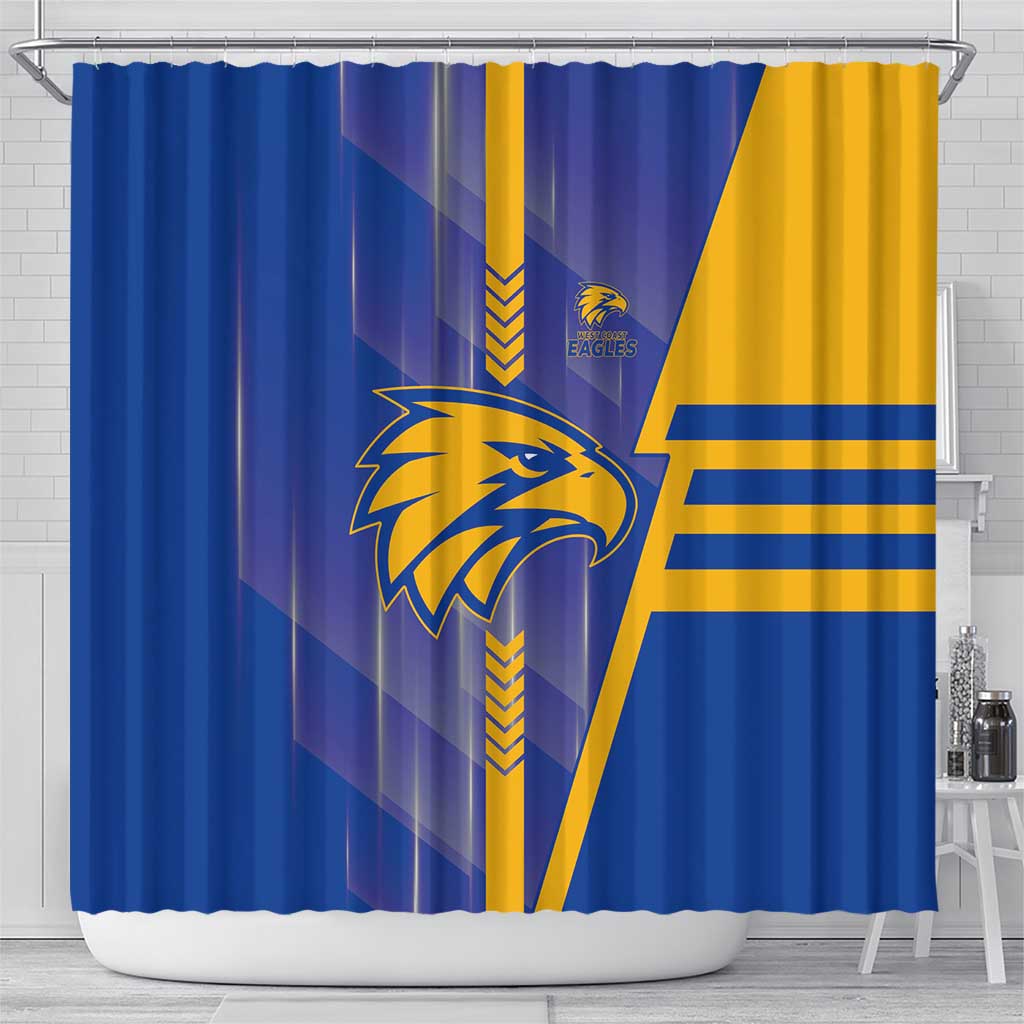 West Coast Eagles Shower Curtain Modern Geometric Sports Graphic Style