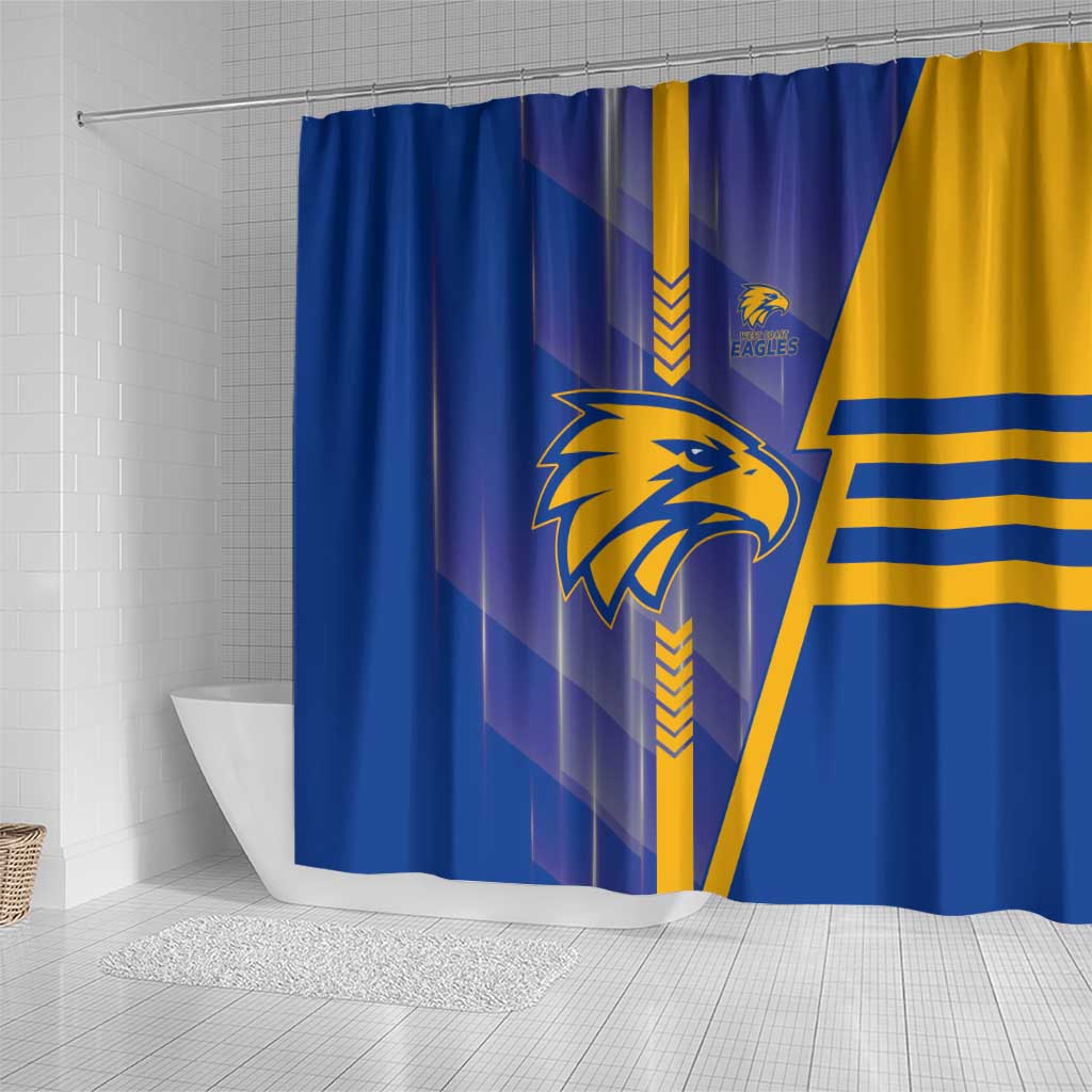 West Coast Eagles Shower Curtain Modern Geometric Sports Graphic Style