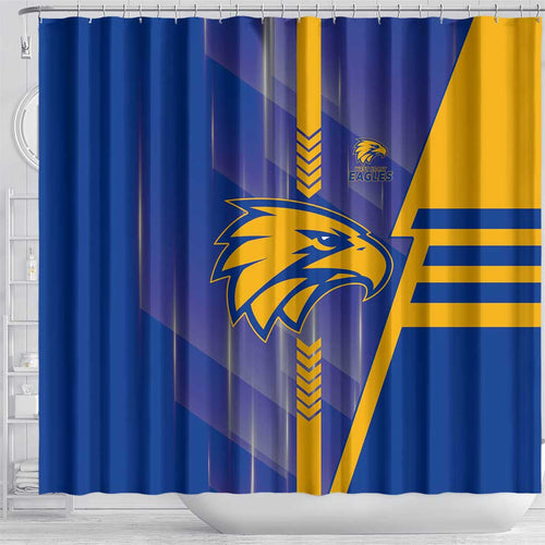 West Coast Eagles Shower Curtain Modern Geometric Sports Graphic Style
