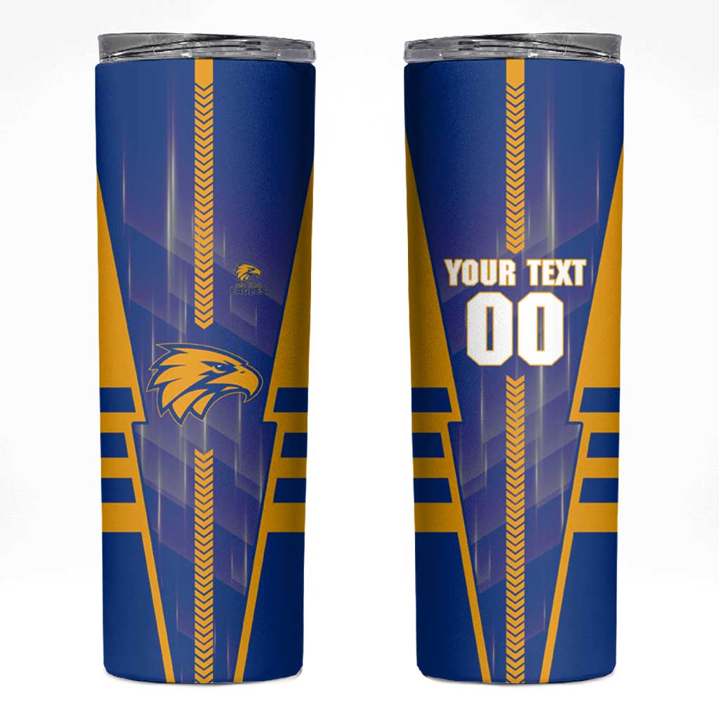 Personalized West Coast Eagles Skinny Tumbler Modern Geometric Sports Graphic Style