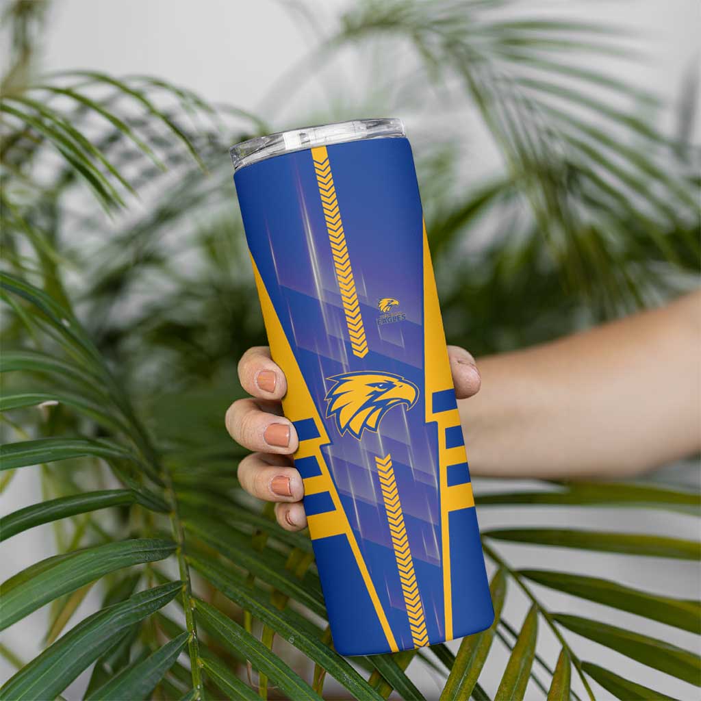 Personalized West Coast Eagles Skinny Tumbler Modern Geometric Sports Graphic Style