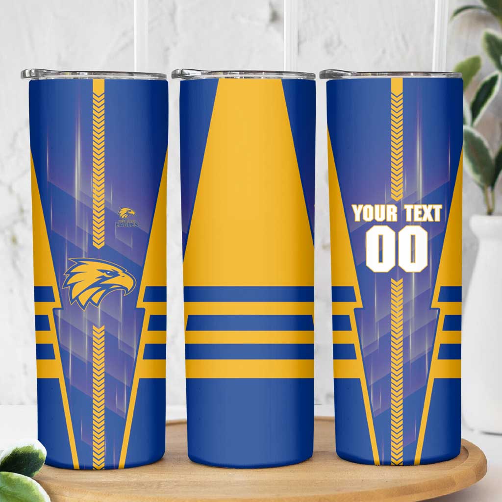 Personalized West Coast Eagles Skinny Tumbler Modern Geometric Sports Graphic Style