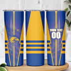 Personalized West Coast Eagles Skinny Tumbler Modern Geometric Sports Graphic Style