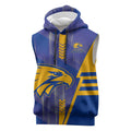 Personalized West Coast Eagles Sleeveless Hoodie Modern Geometric Sports Graphic Style