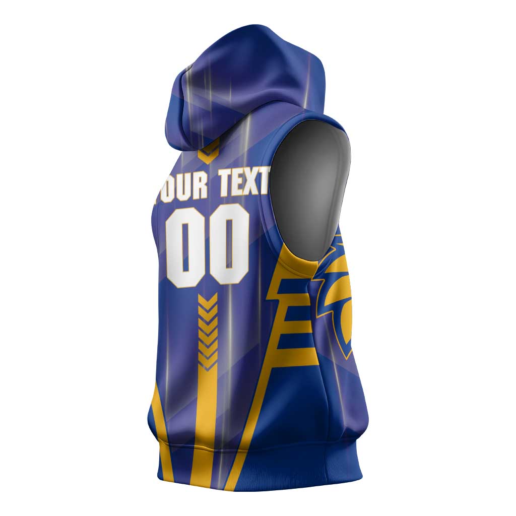Personalized West Coast Eagles Sleeveless Hoodie Modern Geometric Sports Graphic Style