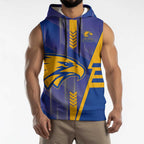 Personalized West Coast Eagles Sleeveless Hoodie Modern Geometric Sports Graphic Style