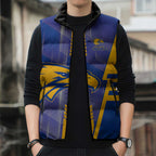 Personalized West Coast Eagles Sleeveless Puffer Jacket Modern Geometric Sports Graphic Style