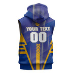 Personalized West Coast Eagles Sleeveless Zip Hoodie Modern Geometric Sports Graphic Style