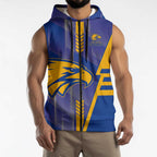 Personalized West Coast Eagles Sleeveless Zip Hoodie Modern Geometric Sports Graphic Style
