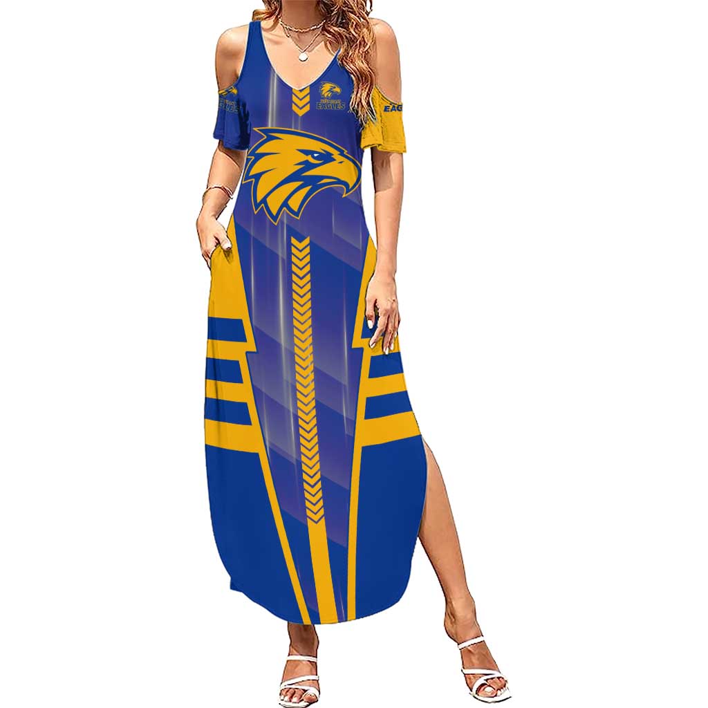Personalized West Coast Eagles Summer Maxi Dress Modern Geometric Sports Graphic Style