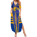 Personalized West Coast Eagles Summer Maxi Dress Modern Geometric Sports Graphic Style