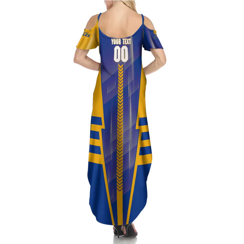Personalized West Coast Eagles Summer Maxi Dress Modern Geometric Sports Graphic Style