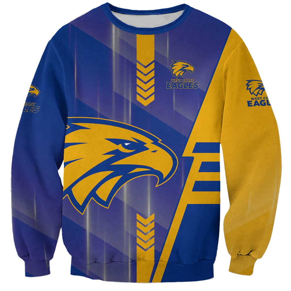 Personalized West Coast Eagles Sweatshirt Modern Geometric Sports Graphic Style