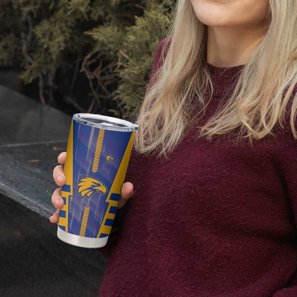 Personalized West Coast Eagles Tumbler Cup Modern Geometric Sports Graphic Style