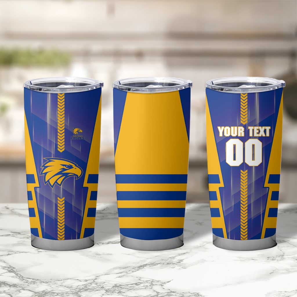 Personalized West Coast Eagles Tumbler Cup Modern Geometric Sports Graphic Style