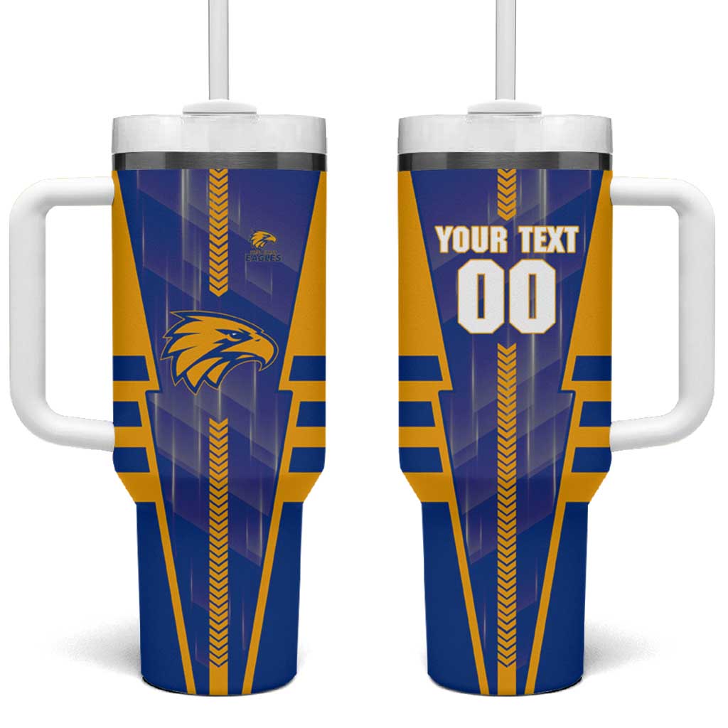 Personalized West Coast Eagles Tumbler With Handle Modern Geometric Sports Graphic Style