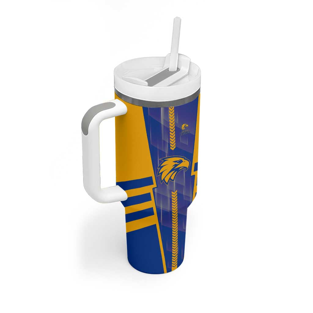 Personalized West Coast Eagles Tumbler With Handle Modern Geometric Sports Graphic Style