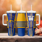 Personalized West Coast Eagles Tumbler With Handle Modern Geometric Sports Graphic Style