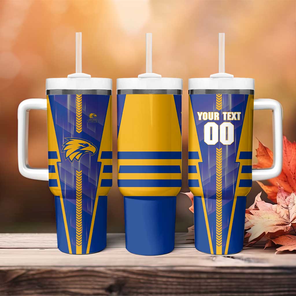 Personalized West Coast Eagles Tumbler With Handle Modern Geometric Sports Graphic Style