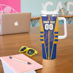 Personalized West Coast Eagles Tumbler With Handle Modern Geometric Sports Graphic Style