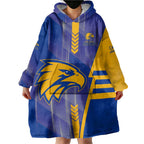 Personalized West Coast Eagles Wearable Blanket Hoodie Modern Geometric Sports Graphic Style