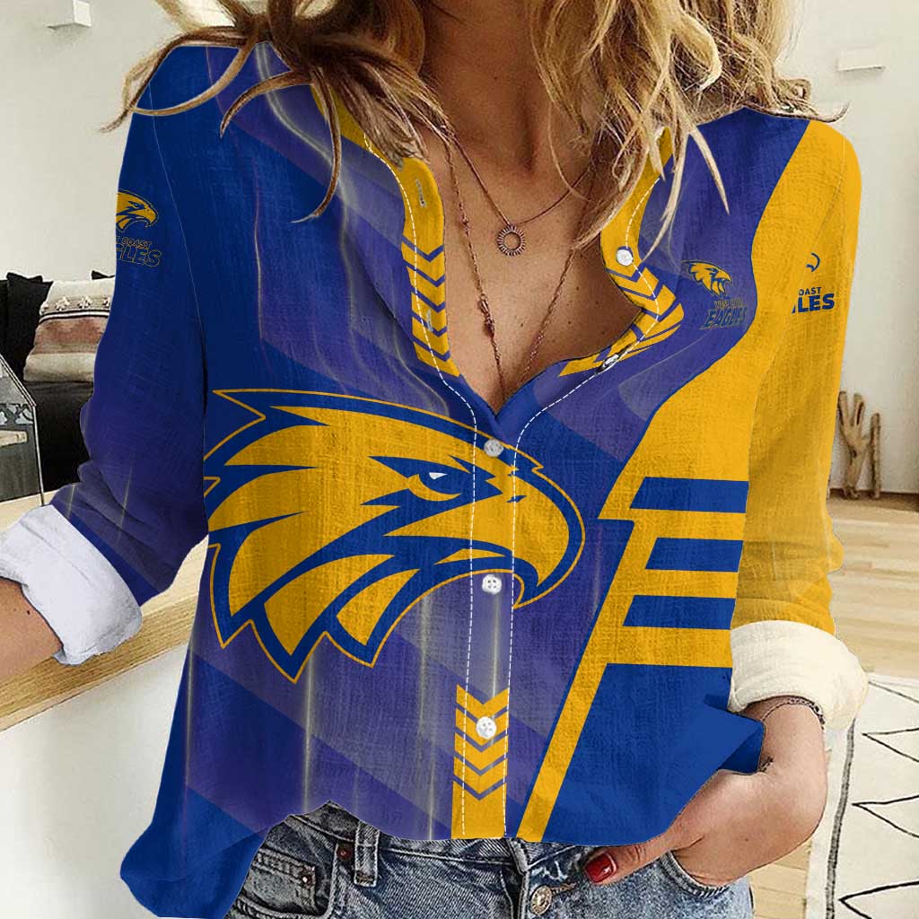 Personalized West Coast Eagles Women Casual Shirt Modern Geometric Sports Graphic Style