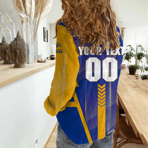 Personalized West Coast Eagles Women Casual Shirt Modern Geometric Sports Graphic Style