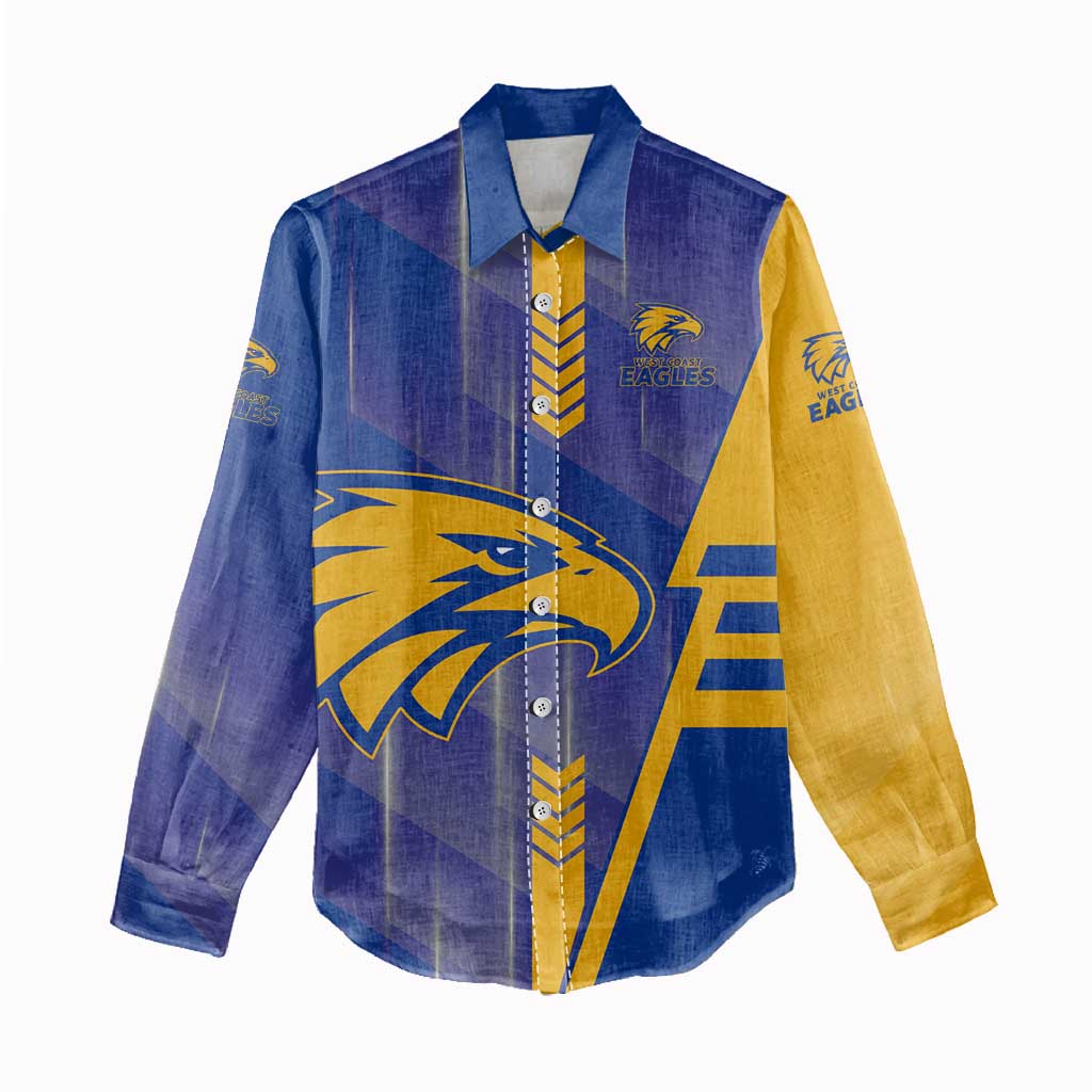 Personalized West Coast Eagles Women Casual Shirt Modern Geometric Sports Graphic Style