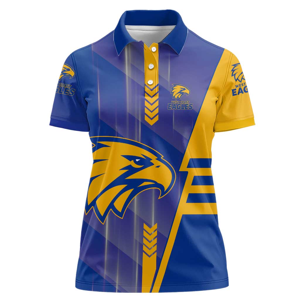 Personalized West Coast Eagles Women Polo Shirt Modern Geometric Sports Graphic Style