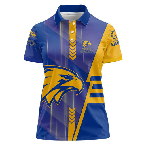 Personalized West Coast Eagles Women Polo Shirt Modern Geometric Sports Graphic Style
