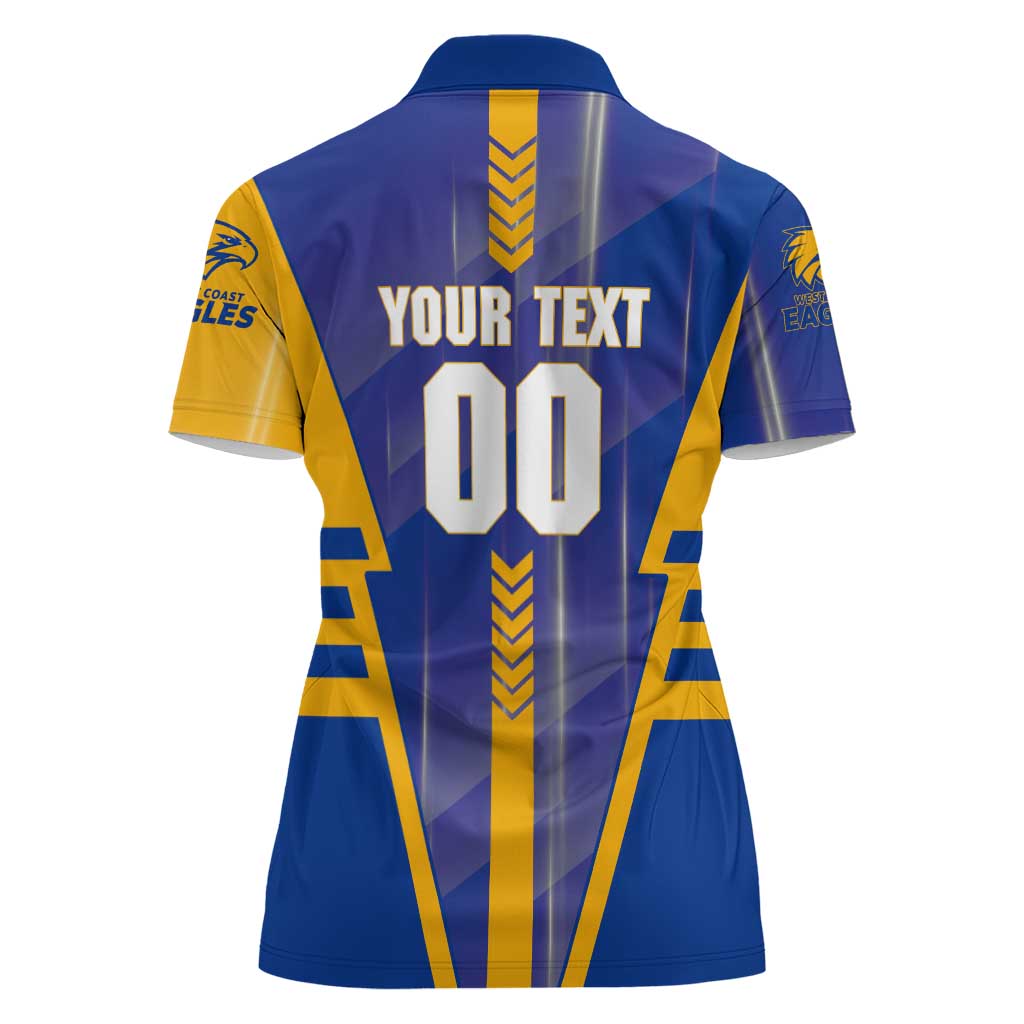 Personalized West Coast Eagles Women Polo Shirt Modern Geometric Sports Graphic Style