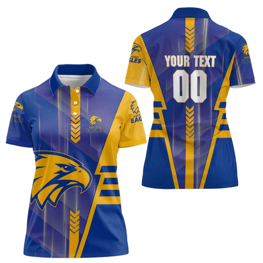 Personalized West Coast Eagles Women Polo Shirt Modern Geometric Sports Graphic Style