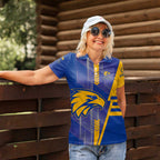 Personalized West Coast Eagles Women Polo Shirt Modern Geometric Sports Graphic Style