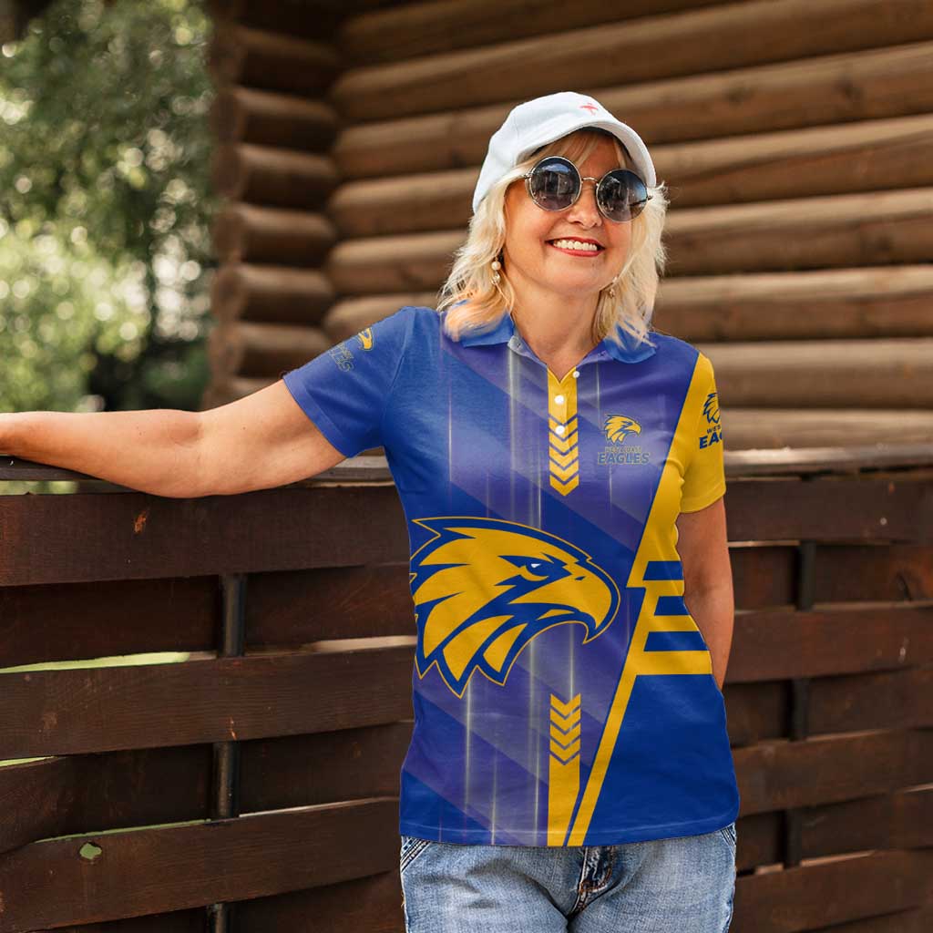 Personalized West Coast Eagles Women Polo Shirt Modern Geometric Sports Graphic Style