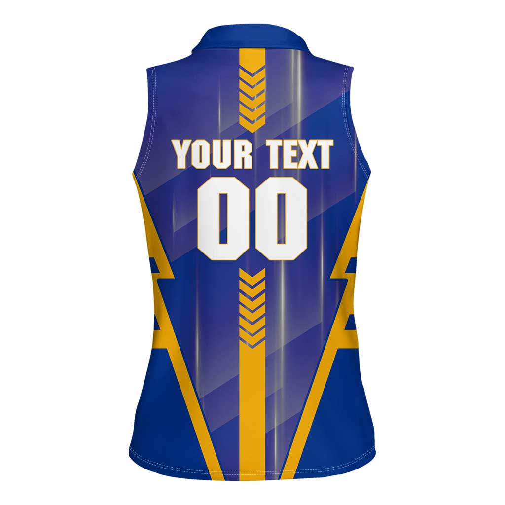 Personalized West Coast Eagles Women Sleeveless Polo Shirt Modern Geometric Sports Graphic Style