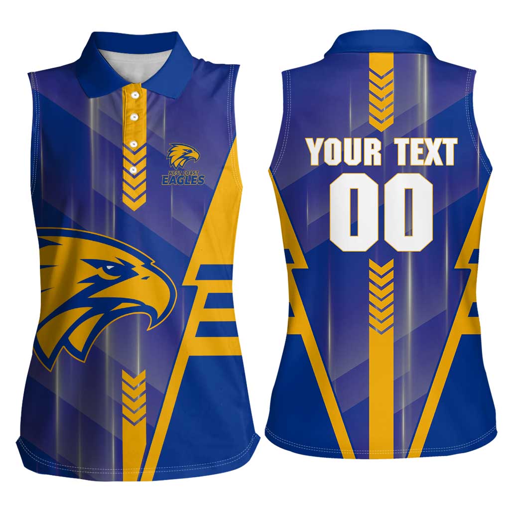 Personalized West Coast Eagles Women Sleeveless Polo Shirt Modern Geometric Sports Graphic Style
