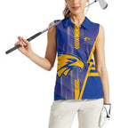 Personalized West Coast Eagles Women Sleeveless Polo Shirt Modern Geometric Sports Graphic Style