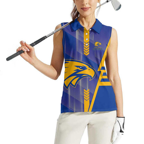Personalized West Coast Eagles Women Sleeveless Polo Shirt Modern Geometric Sports Graphic Style