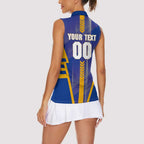 Personalized West Coast Eagles Women Sleeveless Polo Shirt Modern Geometric Sports Graphic Style