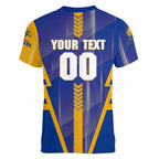 Personalized West Coast Eagles Women V-Neck T-Shirt Modern Geometric Sports Graphic Style