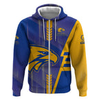 Personalized West Coast Eagles Zip Hoodie Modern Geometric Sports Graphic Style